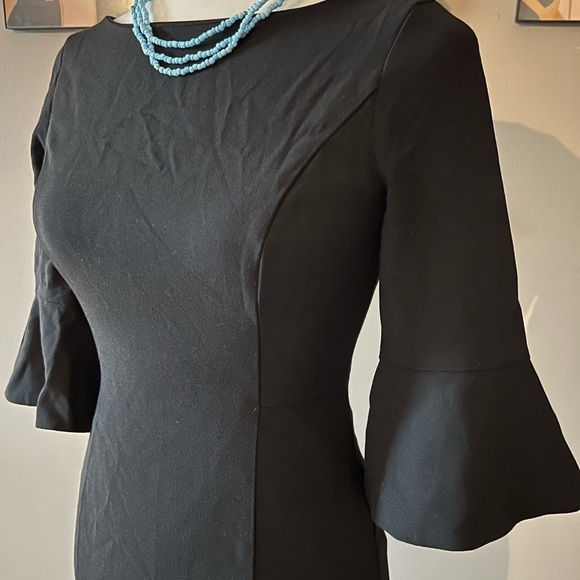 WHBM Black Flare Sleeve Bodycon Dress - Picture 3 of 5